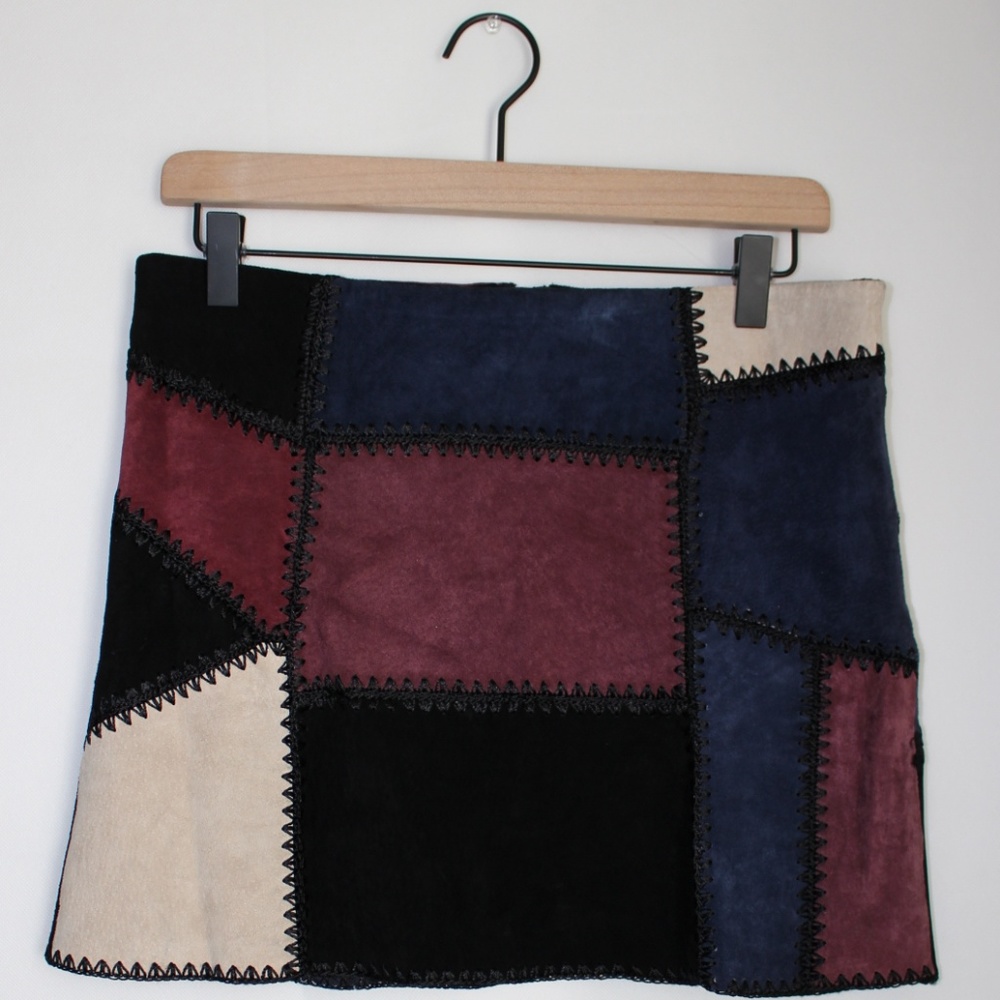 RARE ZARA mini Patchwork Leather Skirt